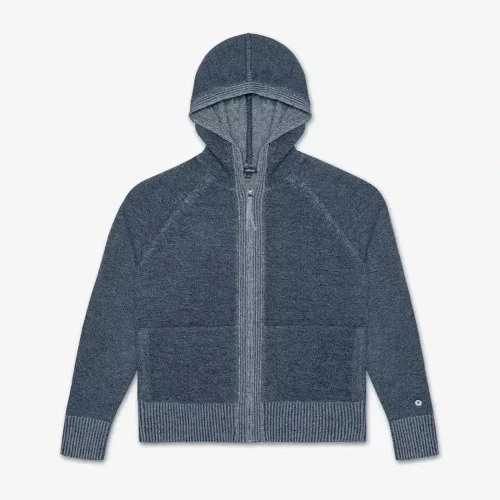 Allbirds 100% merino wool full zip hoodie Ironbark in Blue